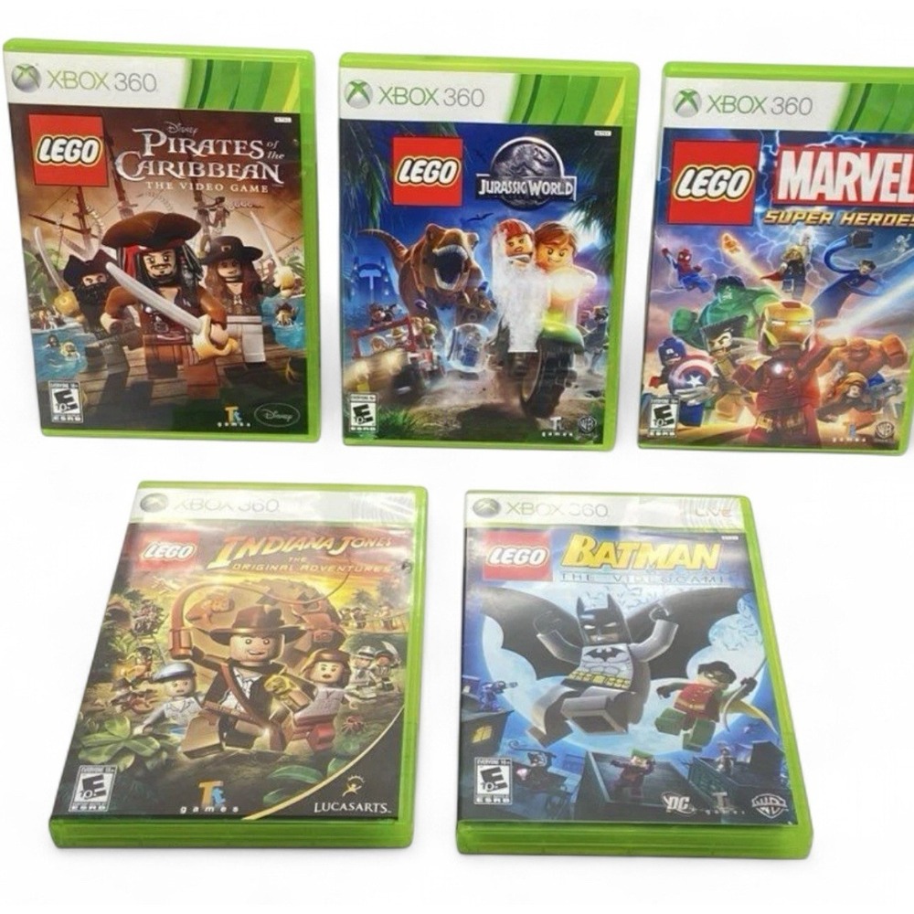 Lego Xbox 360‎ Game Lot 5 Games Batman Indiana Jones Marvel Jurassic Pirates